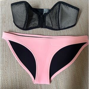 Triangl bikini pink and black size XS